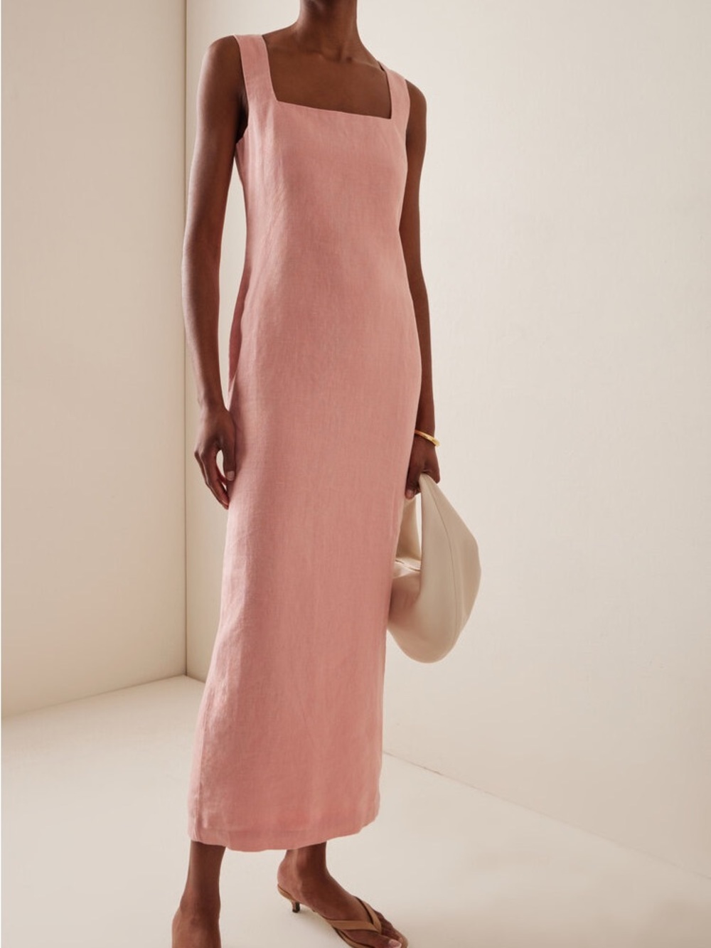POSSE rare Alice pink midi linen dress small